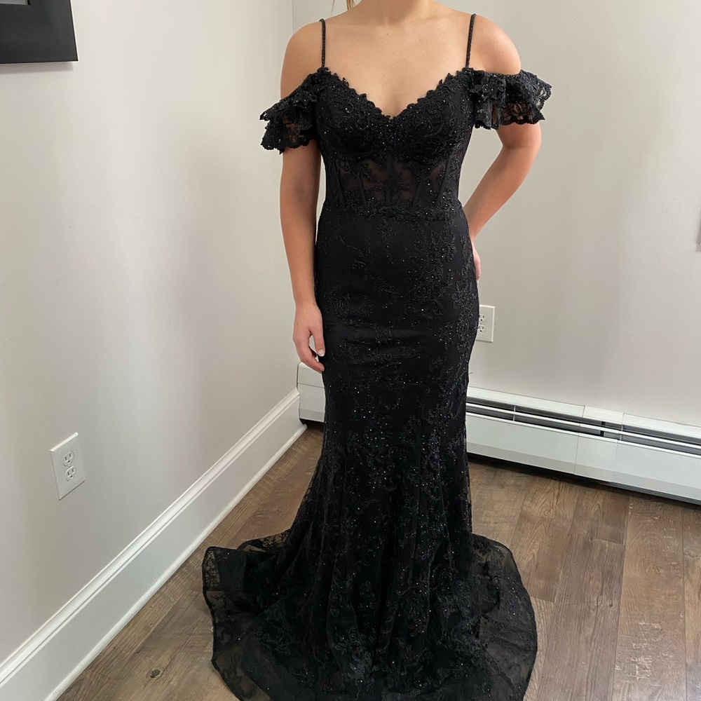 ELLIE WILDE ILLUSION CORSET PROM DRESS